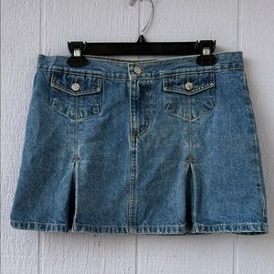 Jalate Y2K Pleated Denim Mini Skirt